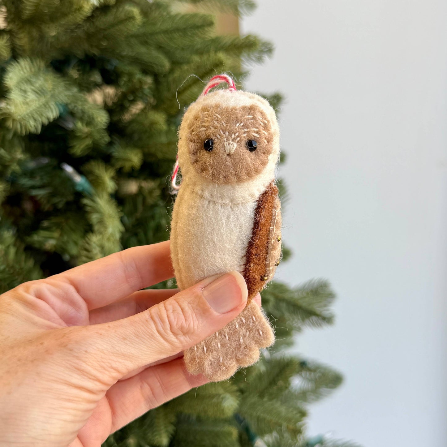 Owl Felt Wool Christmas Ornament