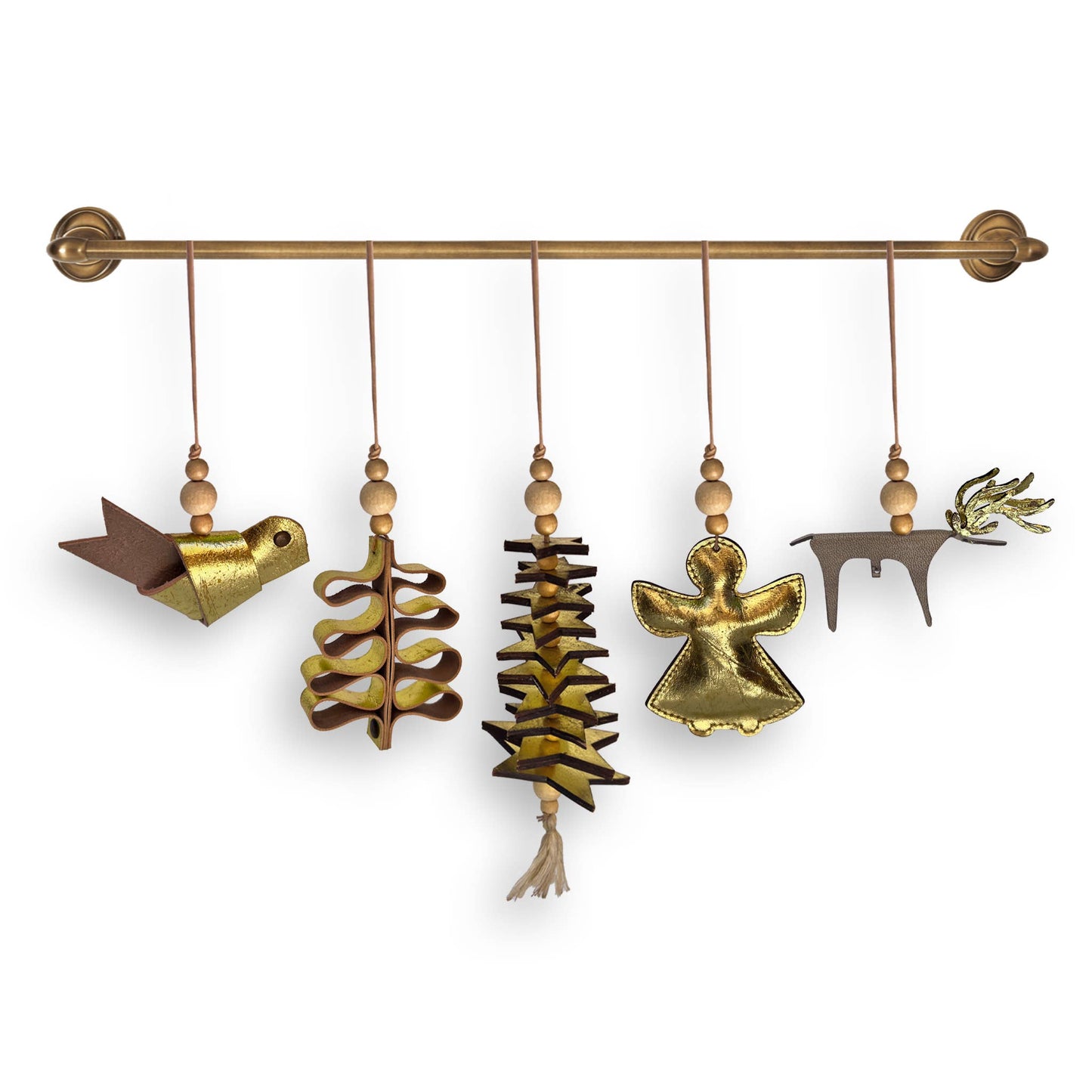 Leather Layered Tree Ornament