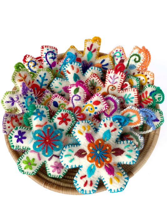 Snowflake Embroidered Christmas Ornament