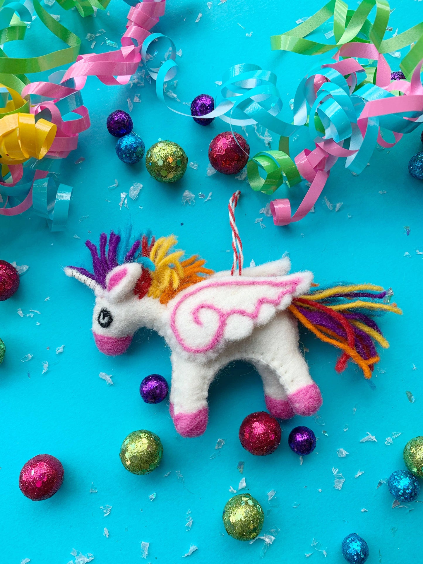 Unicorn Felt Wool Christmas Ornament