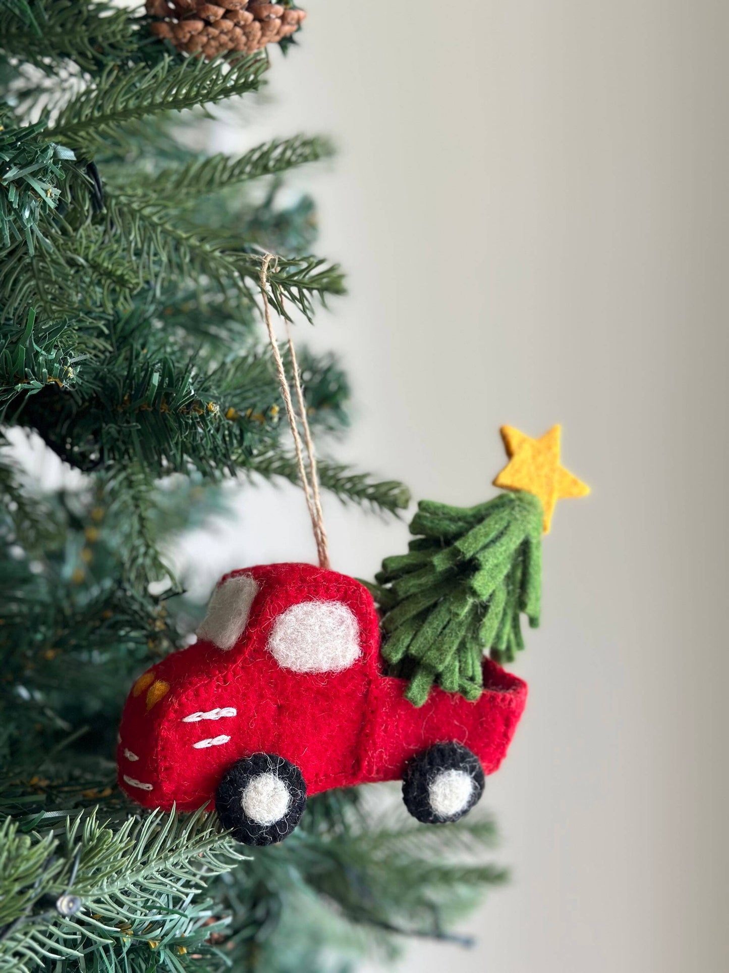 Pickup Truck with Christmas Tree