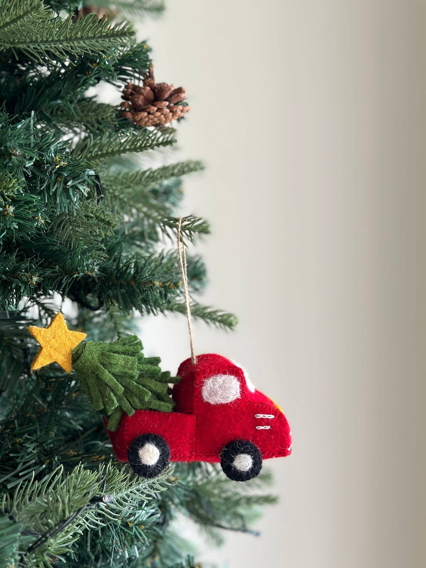 Pickup Truck with Christmas Tree