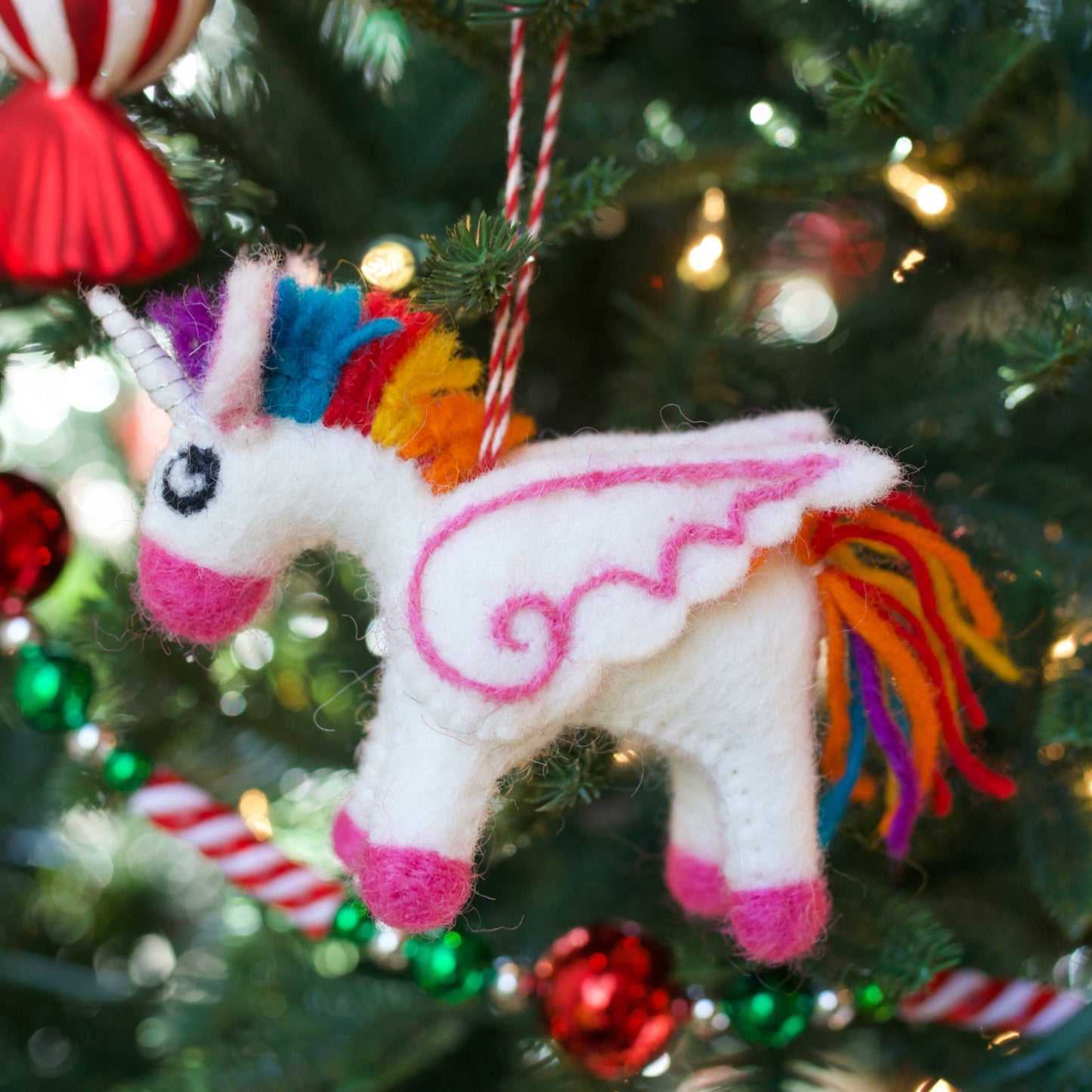 Unicorn Felt Wool Christmas Ornament