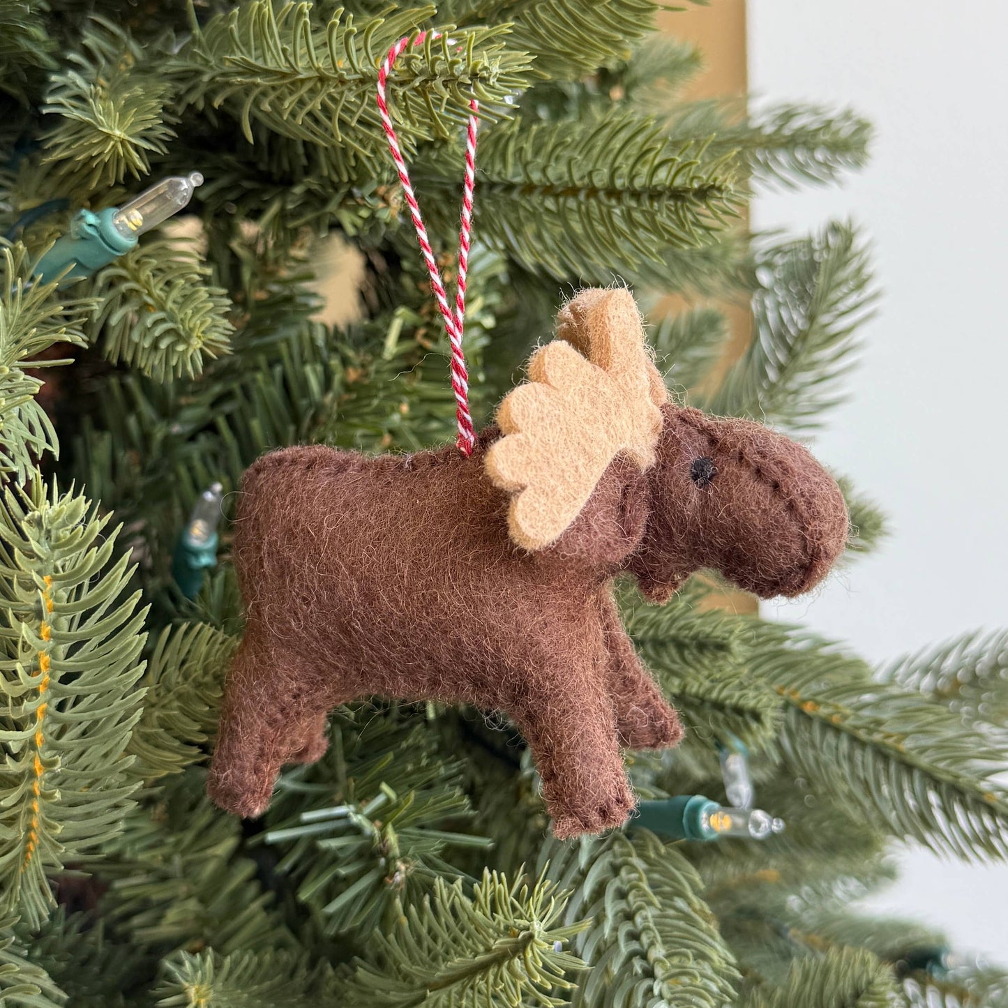 Moose Felt Wool Christmas Ornament