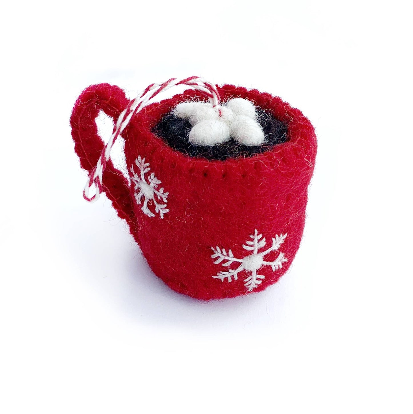 Hot Chocolate Felt Wool Christmas Ornament