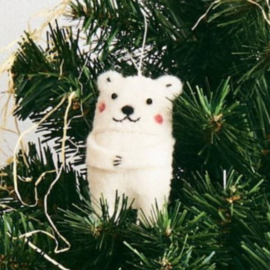 Arctic Polar Bear Animal Ornament