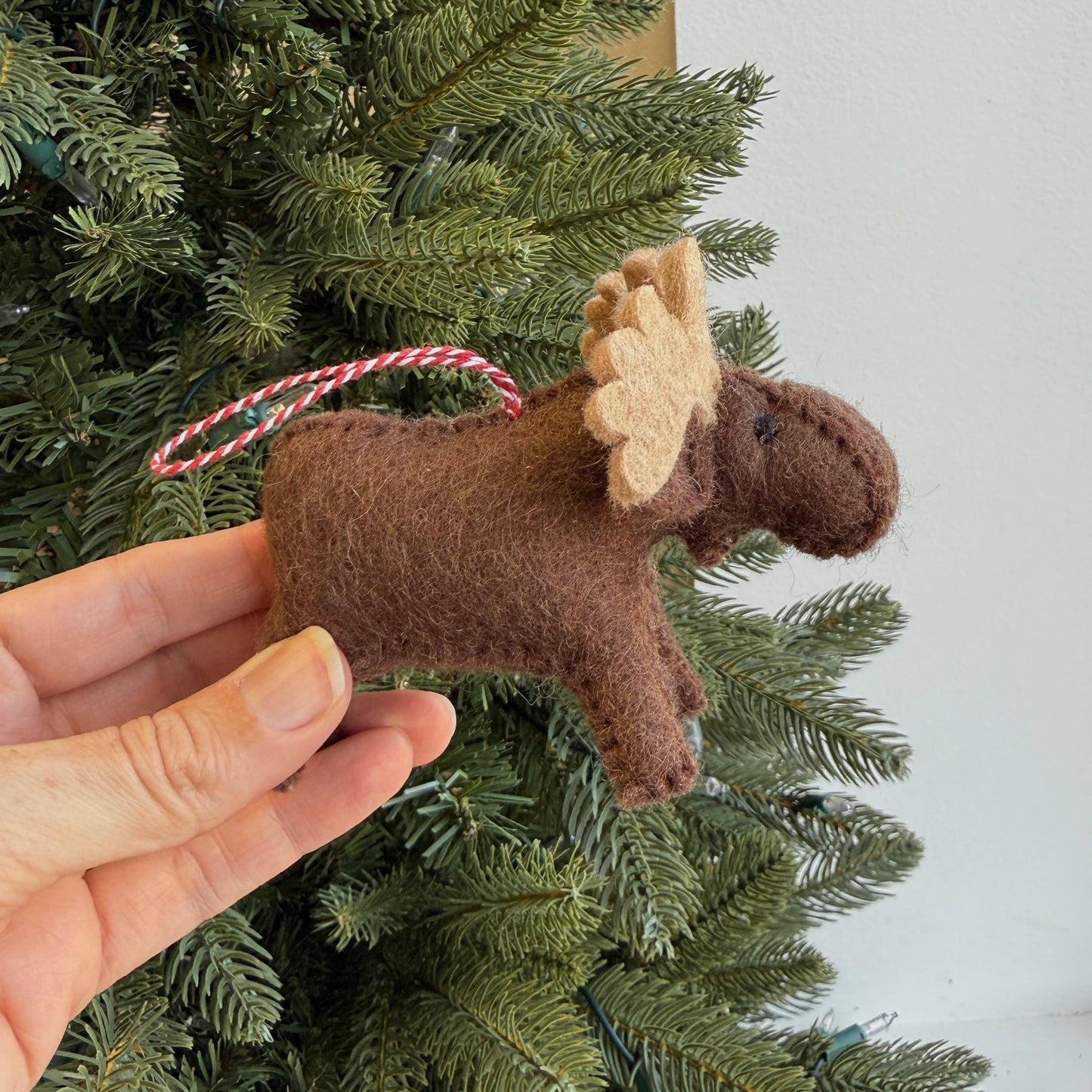 Moose Felt Wool Christmas Ornament