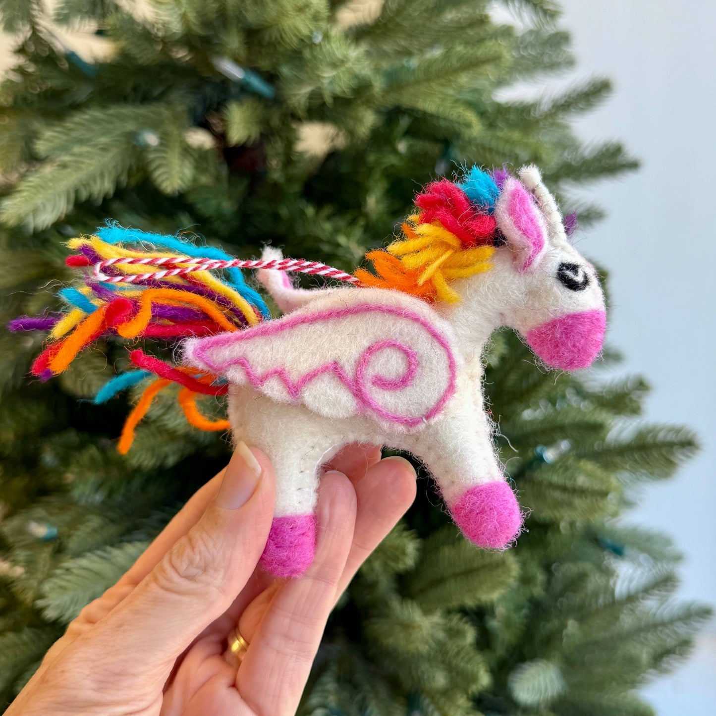 Unicorn Felt Wool Christmas Ornament
