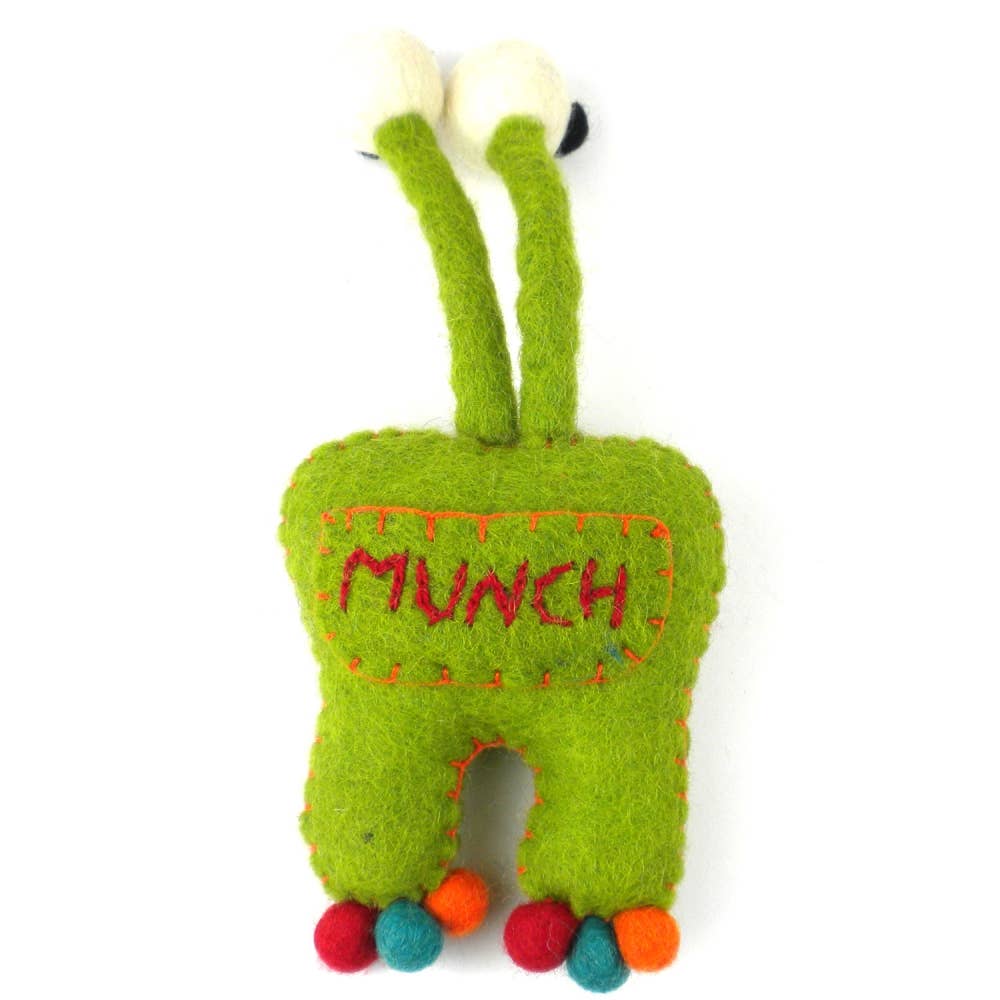 Green Monster Felt Tooth Fairy Pillow