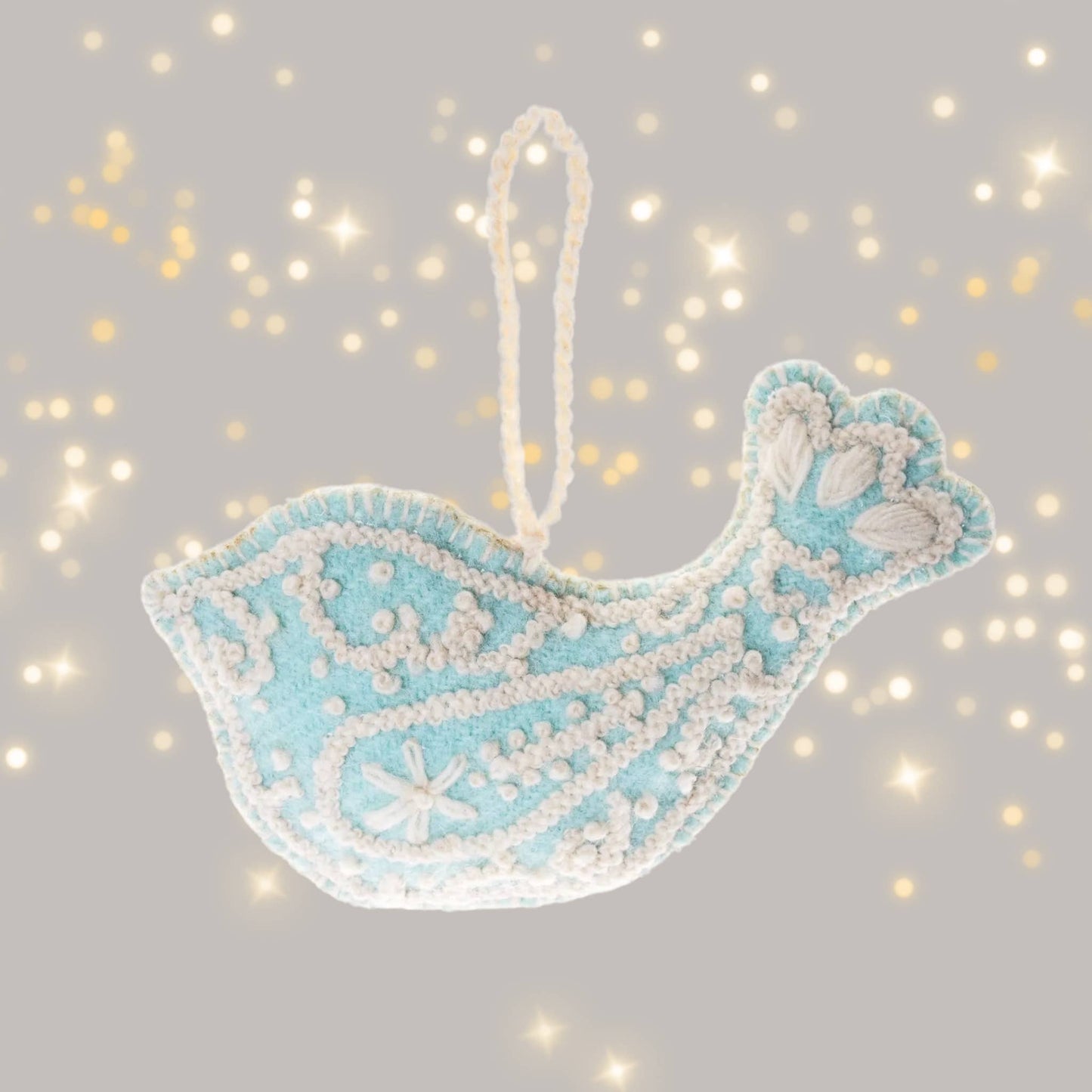 Dove Embroidered Holiday Ornament