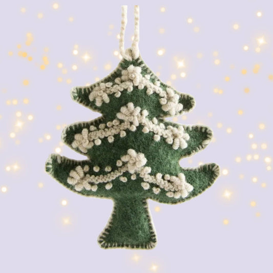 Tree Embroidered Holiday Ornament